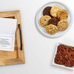 Logo cookie tin gifts come with a customized greeting card