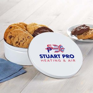 Logo Cookie Tins - Heating and Air customer Gift